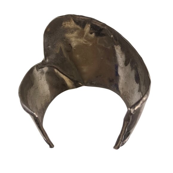 Vintage Sterling Silver Cuff Bracelet With Carnelian Stone Unique Artisan Design - Picture 4 of 5